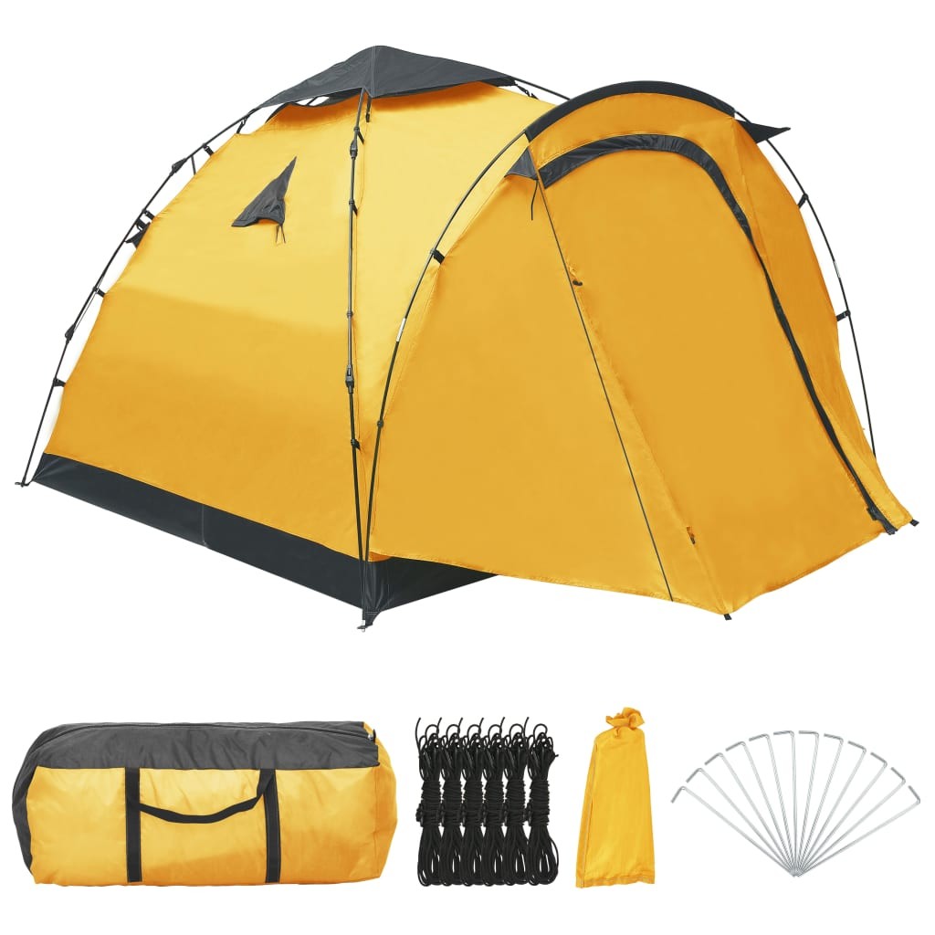 Pop Up Camping Tent 3 Person Yellow